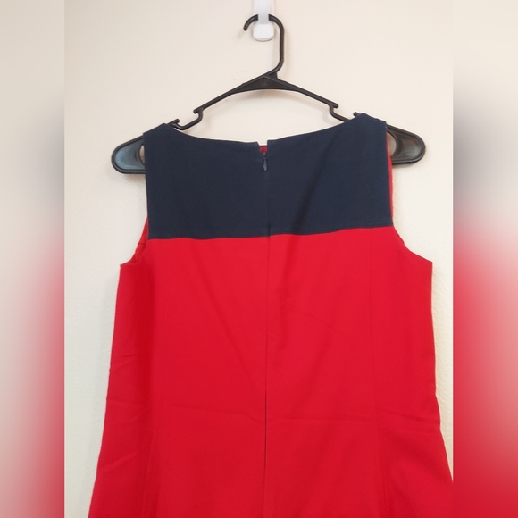 Lauren Ralph Lauren Red with Blue Color Block Pencil Dress Size 4 - Picture 5 of 9